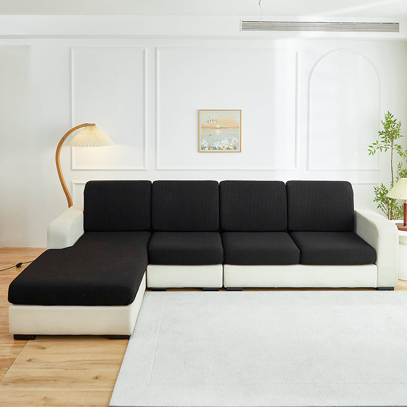 Wasserabweisender Bezug für Sitz- und Rückenkissen, Schwarz, auf den Sitz- und Rückenkissen eines Sofas