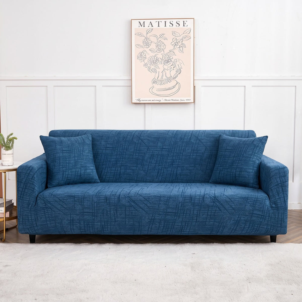 Stretch-Sofabezug Jeansblau meliert
