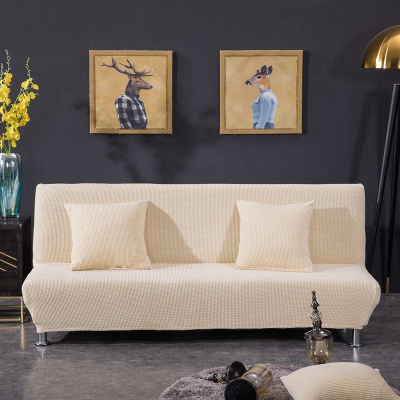 Wasserabweisender Bezug für Klick-Klack-Sofa, Beige, auf einem Klick-Klack-Sofa
