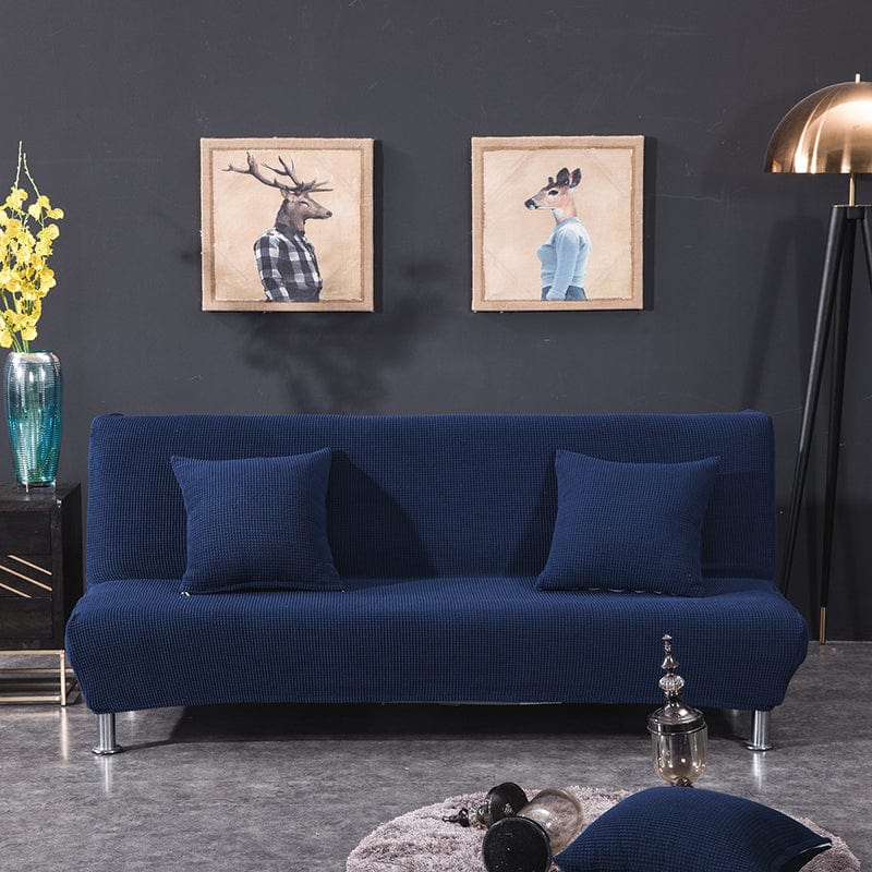 Wasserabweisender Bezug für Klick-Klack-Sofa, Marineblau, auf einem Klick-Klack-Sofa